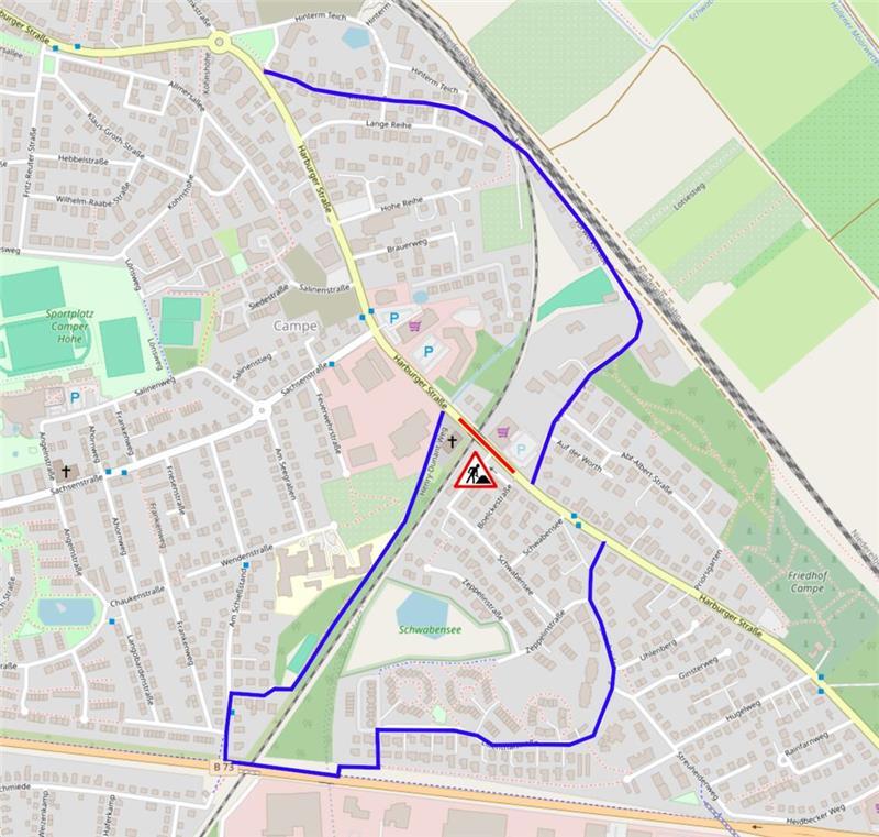 Das sind die Umleitungsempfehlungen der Stadt Stade für Fahrradfahrer.