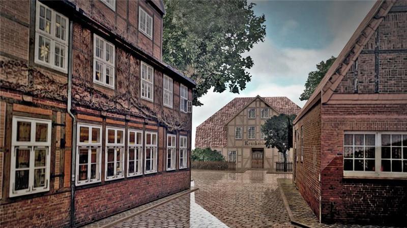 Blick auf den historischen Wehdenhof aus Richtung Moortorstraße