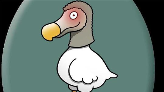 Das vom Cartoonisten Tetsche entworfene Osterei zeigt ein „Dodohuhn“.