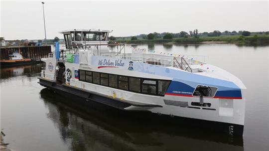 Das zweite Hybridschiff der HADAG wurde erfolgreich vom Stapel gelassen.