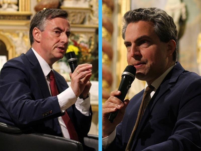 McAllister gibt Einblicke eines Insiders aus Brüssel David McAllister im Talk mit Jorker Pastor Paul Henke . Fotos: Richter