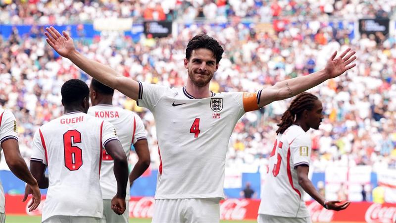 Declan Rice bejubelt die frühe Führung.