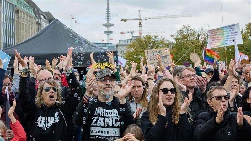 Demonstranten in Hamburg