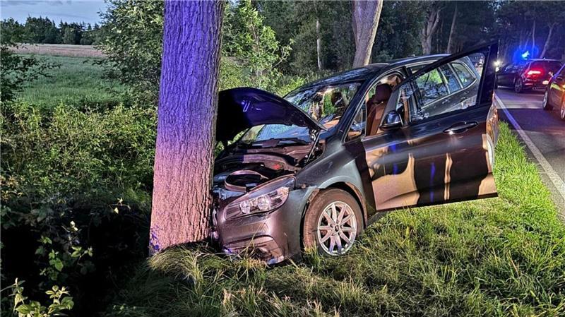 Der 33-jährige Fahrer aus Stade wollte einem Reh ausweichen und prallt mit seinem Wagen frontal gegen einen Baum.