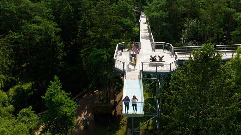 Der 700 Meter lange Baumwipfelpfad Heide Himmel ist nach Angaben der Betreiber der höchste Baumwipfelpfad in Norddeutschland. (Archivbild)