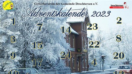 Der Adventskalender 2023 des Gewerbevereins Drochtersen.