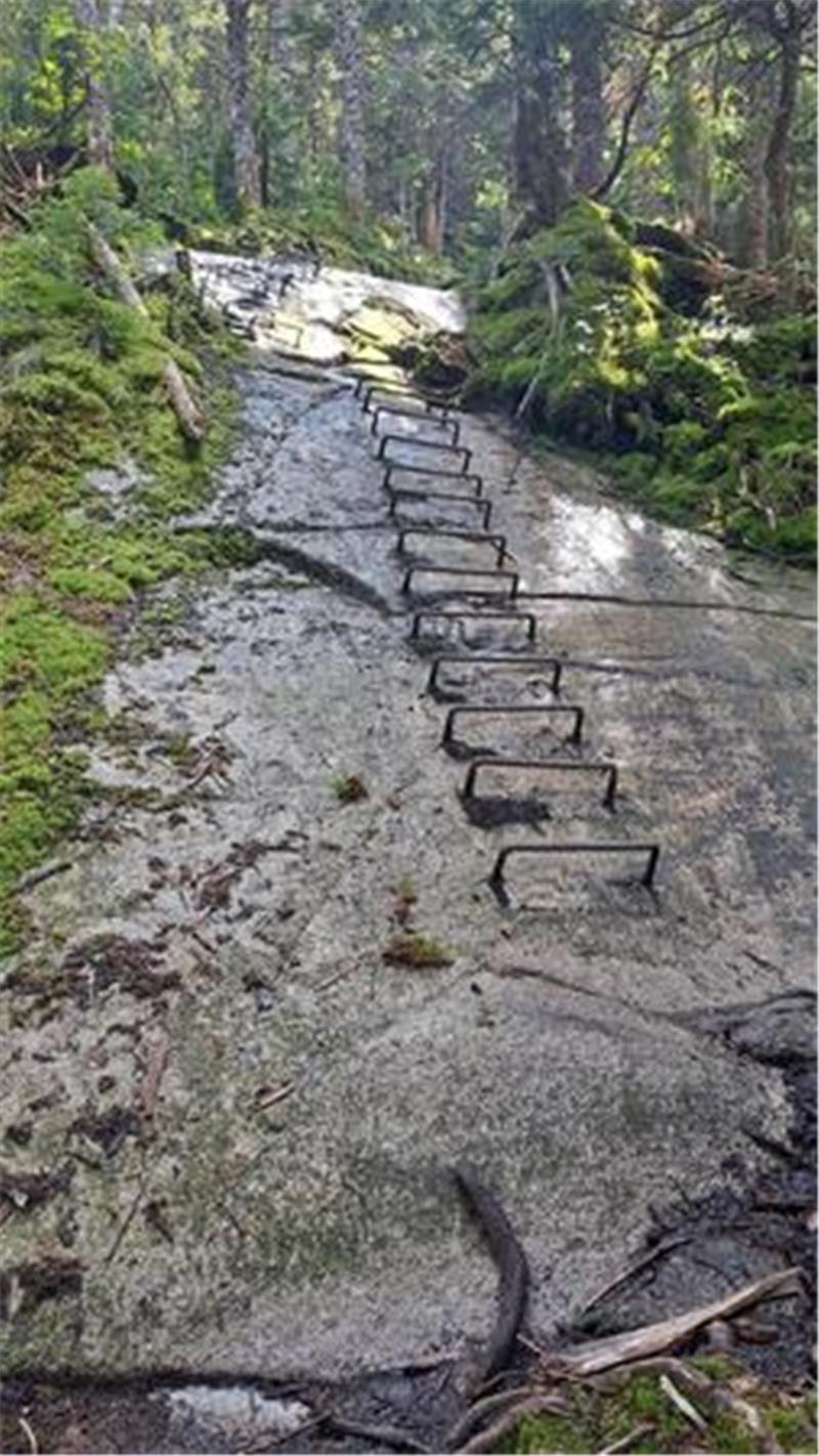 Appalachian Trail: Für den Weit-Wanderer wird’s wild zum Schluss Der Appalachian Trail hat es streckenweise in sich. Teilweise ist der Weg so steil, dass die Wanderer nur über Sprossen und Leitern die Steilwände passieren können.