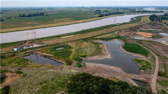 Der Bau des sogenannten Tidepolders Coldemüntje ist eine Maßnahme zur Verbesserung der Lebensräume im Masterplan Ems. (Archivbild)