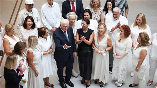 Der Chor begrüßte den Bundespräsidenten mit türkischen Liedern, die teils auch auf Deutsch gesungen wurden.