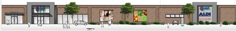 Der Combi-Markt der Bünting-Gruppe: Die Südansicht ist dem Kirchenumfeld zugewandt. Entwürfe: Bernd Mügge Architekt BDA