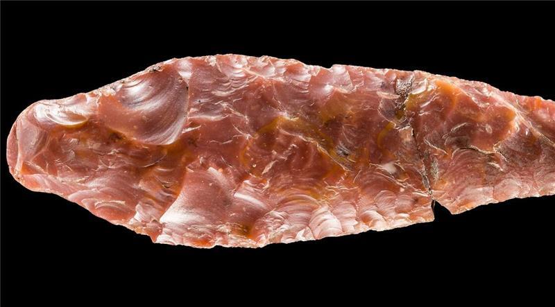 Der Dolch aus Helgoländer Flint ist einzigartig im Landkreis Stade und fast 4500 Jahre alt.