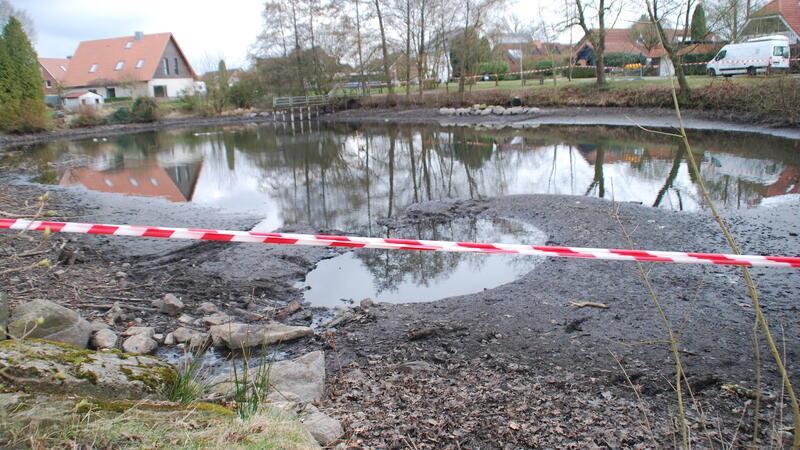 Der Dorfteich in Apensen nach dem Giftunfall.
