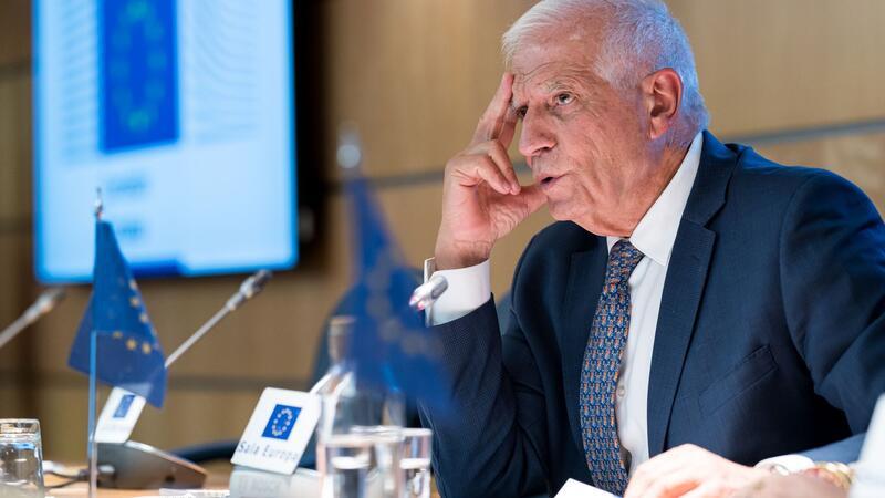 Israel gerät wegen Besetzung des Westjordanlands unter Druck Der EU-Außenbeauftragte Josep Borrell nach dem Treffen in Madrid.