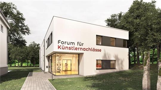 Der Entwurf von SEHW Architekten für das Archivgebäude des Forums für Künstlernachlässe.