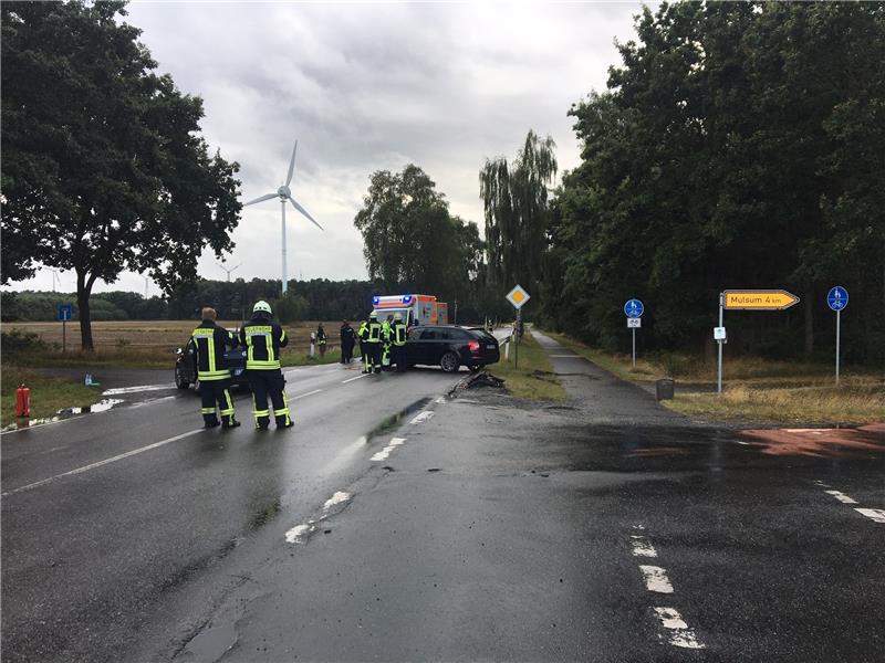 Der Fahrer des VW war nach eigenen Angaben auf der regennassen Straße ins Rutschen geraten. Foto: Vasel