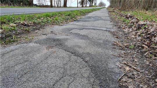 Der Fahrradweg zwischen Mulsum und Fredenbeck ist in einem schlechten Zustand.