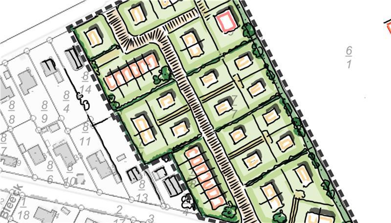 Der Favorit mit einem Mix aus großen und kleinen Grundstücken und einer verschwenkten Straße. Auf Basis dieser Skizze soll das Büro Cappel+Kranzhoff das neue Baugebiet in Hammah planen.