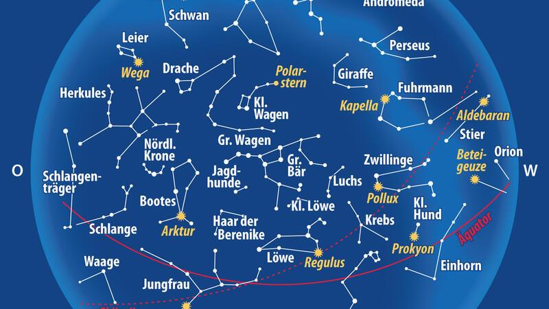 Lyriden-Sternschnuppen im Anflug Der Fixsternhimmel im April 2024. Grafik: dpa