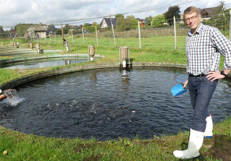 Der Forellenhof Wilke ist einer von zwei Bio-Fischzucht betrieben in ganz Niedersachsen. Mit der Aufzucht, Verarbeitung und Vermarktung von Bio-Fisch hat Inhaber Carsten Wilke eine Marktnische gefunden, mit der sich der kleine mittelständische Betrieb im harten Konkurrenzkampf behaupten konnte.  Fotos: Knappe