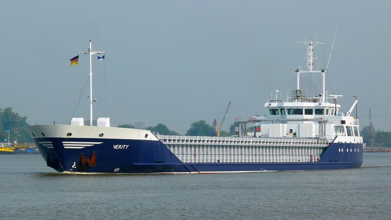 Der Frachter „Verity“ vor Kiel (Archivbild).