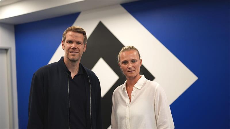 Neue HSV-Chefin Kathleen Krüger: Arbeiten aus der Vogelperspektive Der HSV-Vorstand ist wieder komplett: Finanzchef Eric Huwer (l) und die neue Sportvorständin Kathleen Krüger.