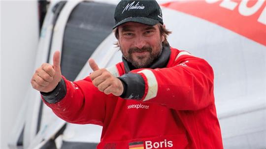 Der Hamburger Skipper Boris Herrmann bei der Mannschaftsweltumseglung The Ocean Race die Anfang Dezember endete.