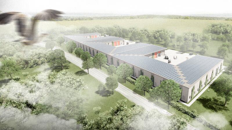 Architekt Schulenburg plant großen Handwerkerhof für kleinere Betriebe in Stade Der Handwerkerhof an der Harsefelder Landstraße in Stade-Hagen in der Visualisierung.