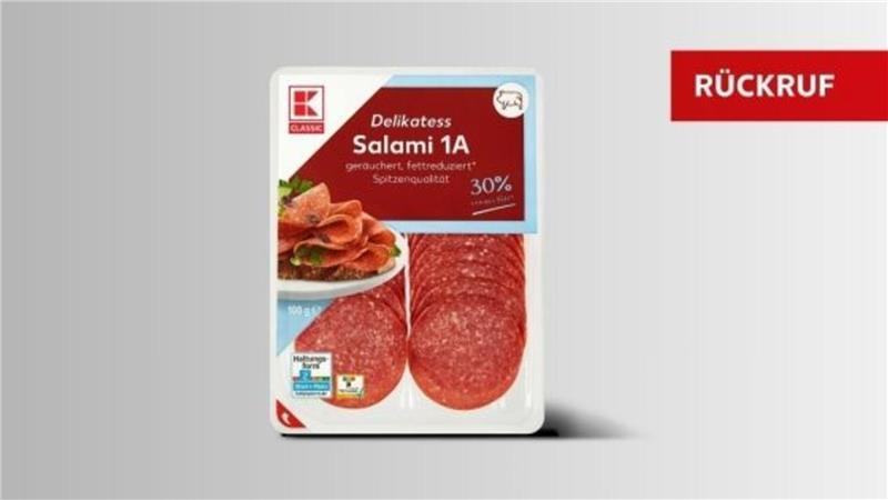 Der Hersteller Carnis Vertriebs GmbH ruft folgendes Produkt zurück: K Classic Delikatess Salami 1A fettreduziert 100g.