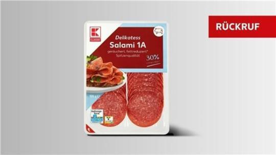 Der Hersteller Carnis Vertriebs GmbH ruft folgendes Produkt zurück: K Classic Delikatess Salami 1A fettreduziert 100g.
