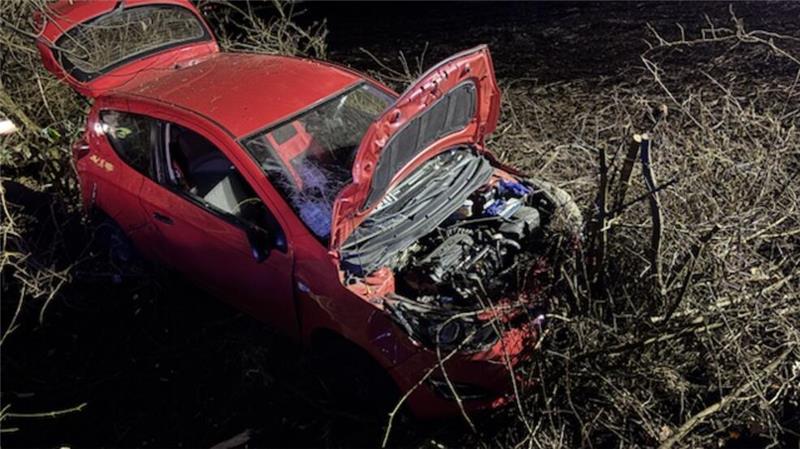 Der Hyundai des 19-Jährigen landete an der Ausfahrt Rotenburg-Mitte im Dickicht neben der Straße.