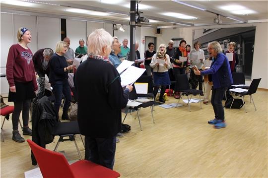Der Internationale Chor bei einer seiner Proben im Kulturforum. Foto: Frank
