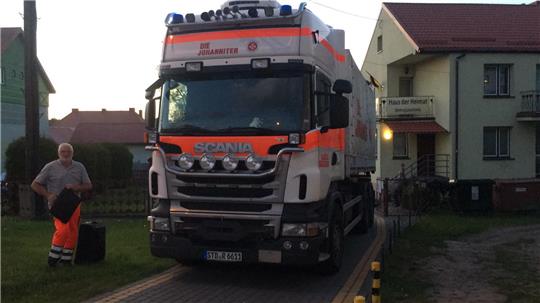 Der Johanniter-Lkw aus dem Kreis Stade hat das polnische Goldap erreicht. Foto: Kreisgemeinschaft Goldap