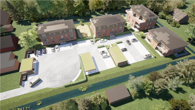 Der Kreisel wird durch eine Stichstraße ersetzt. Blick auf das geplante Baugebiet von Lindemann an der Hinterstraße in Hollern-Twielenfleth.