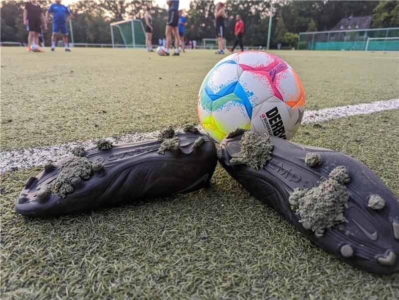 Der Kunstrasen im Jahnstadion sorgt regelmäßig für verklebte Schuhsohlen. Foto: privat