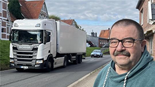 Der Lkw-Transitverkehr belastet die Menschen in Mittelnkirchen, Bürgermeister Joachim Streckwaldt (CDU) will das nicht klaglos hinnehmen.