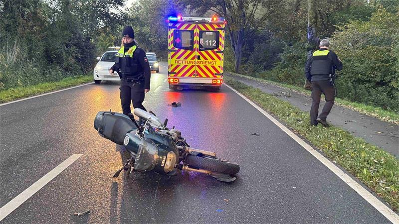 Der Motorradfahrer konnte einem Wildtier nicht mehr ausweichen und verunglückte.