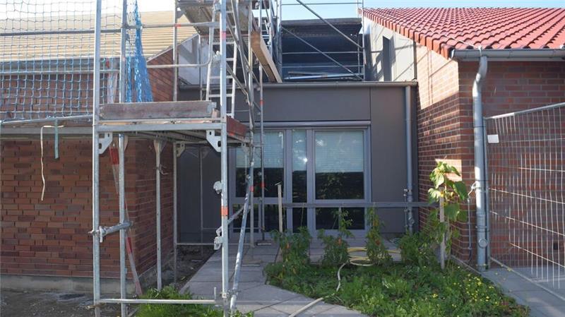 Der Neubau wird nahtlos an die bereits bestehende Kita angeschlossen.
