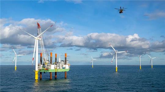 Der Offshore-Windpark Riffgat, rund 15 Kilometer nördlich der Insel Borkum.