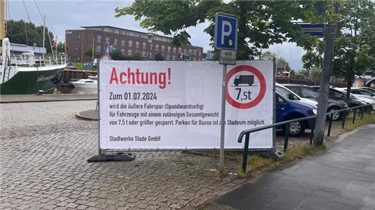 Der Parkplatz am Stadthafen ist ab dem 1. Juli für Reisebusse gesperrt.