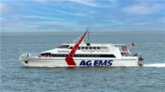 Der Passagierkatamaran „Nordlicht“ fährt ab Juni ab Bremerhaven nach Helgoland. Foto: Cassen Eils