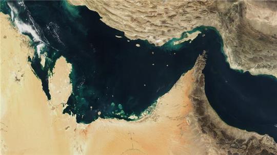 Der Persische Golf, die Straße von Hormus und der Golf von Oman in einer, von der NASA zur Verfügung gestellten, Satellitenaufnahme.