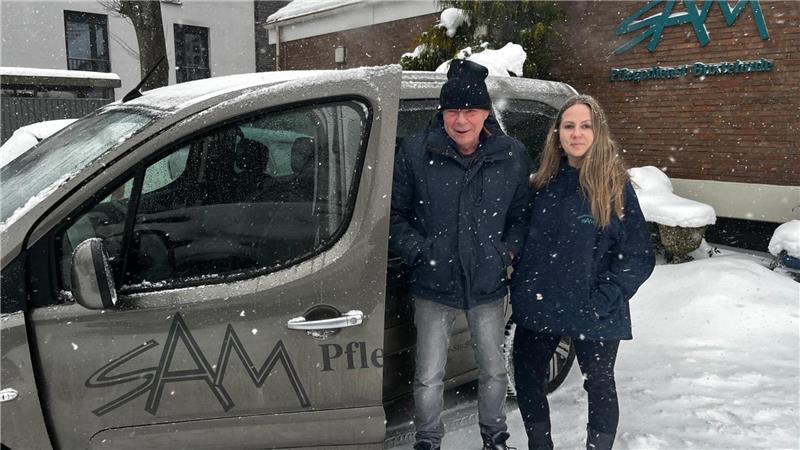 Der Pflegedienst SAM in Buxtehude ist auch im Schneegestöber unterwegs.