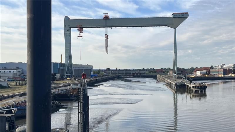 Zwangsversteigerung: Sietas-Werft ist verkauft Der Portalkran Jucho steht unter Denkmalschutz.