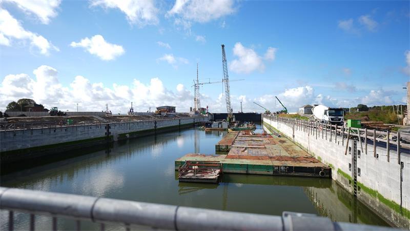 Eine neue Herzkammer für den Nord-Ostsee-Kanal Der Rohbau der Schleuse ist bereits fertig.