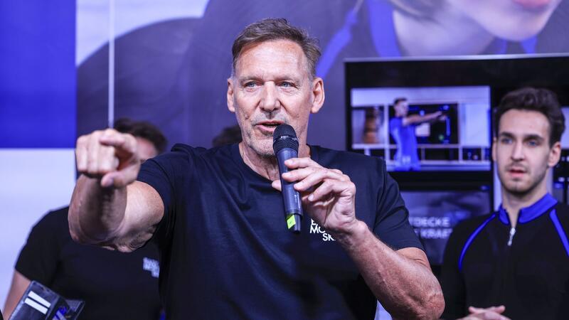 Der Schauspieler und ehemalige Bodybuilder Ralf Möller ist als „Fitness-Ikone“ auf der Fibo in Köln.