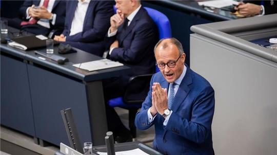 Der Schutz Israels und der Sieg der Ukraine sind „auch in unserem nationalen wie in unserem gemeinsamen europäischen Interesse“, sagt CDU-Chef Friedrich Merz.Fotograf
