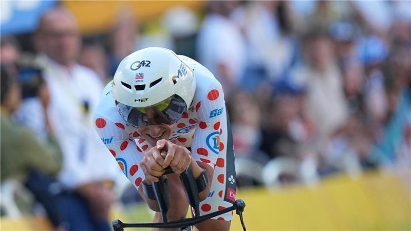 Lipowitz brilliert bei Tour - Ullrich „super beeindruckt“ Der Slowene Tadej Pogacar beim ersten Zeitfahren der 112. Tour.