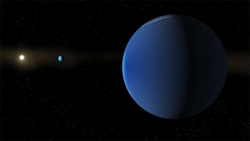 Der Stern TOI-791 und die beiden ihn umrundenden Riesenplaneten.