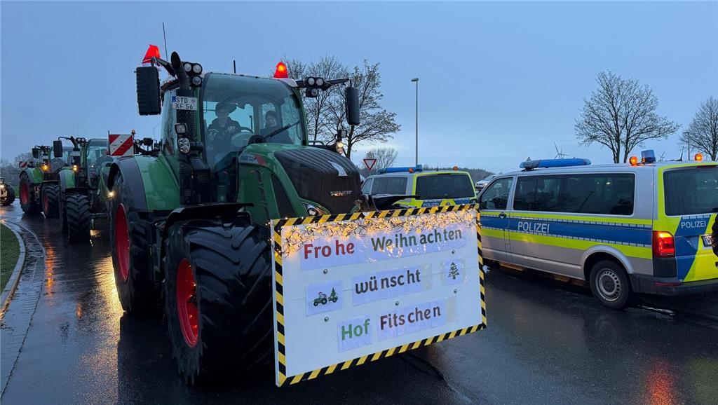 Der Trecker-Konvoi startet am Sonntag, 22. Dezember 2024, in Apensen.