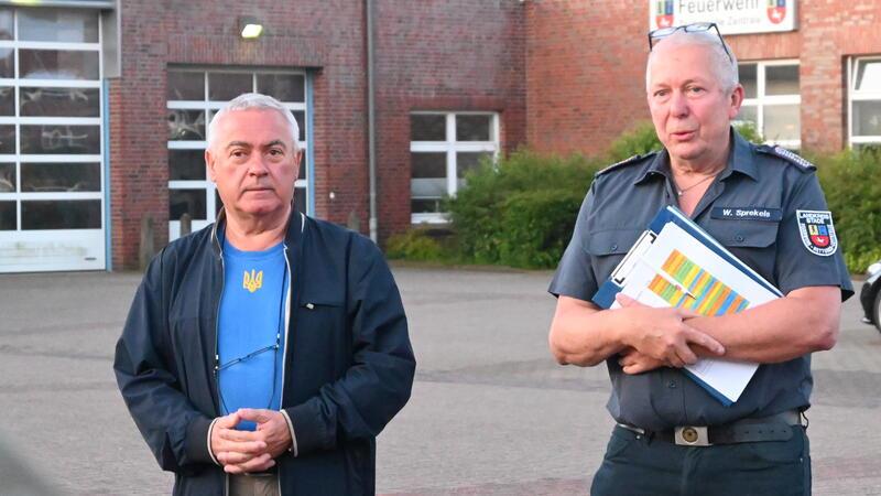 Hilfsgüter im Wert von 80.000 Euro sind auf dem Weg in die Ukraine Der Ukrainer Grischa Kaflowsky und Wilfried Sprekels koordinieren den Einsatz.
